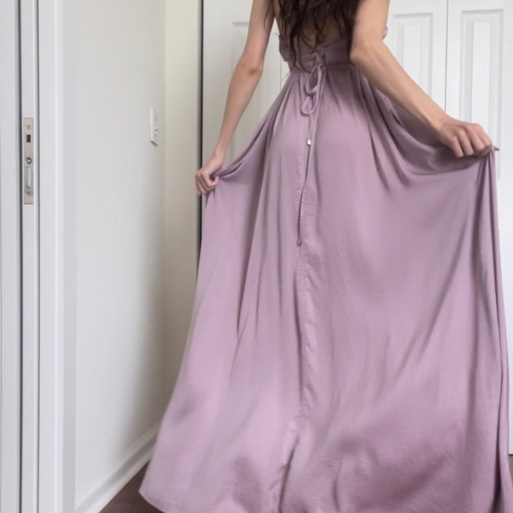 KAUFMANFRANCO Maxi Halter Dress in Lilac - Picture 2 of 15